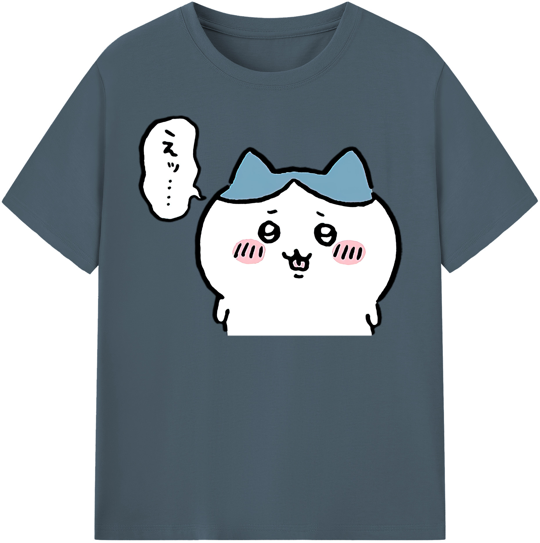 （画像用） ちいかわ ハチワレ Chii-kawa hachiware 綿100％半袖Tシャツ（フロントプリント）